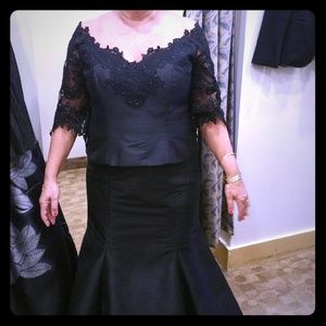 Black Fit & Flair Evening Dress